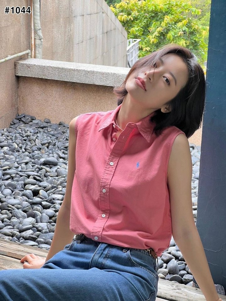 벨트 옥스포드 슬리브리스 셔츠드레스